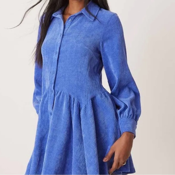 ASOS Blue Long Sleeve Dress - Picture 2 of 3